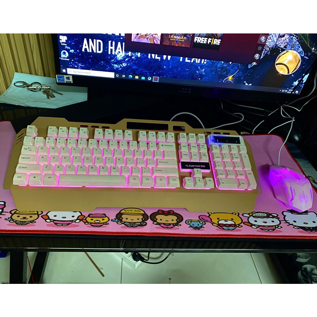 BỘ PHÍM CHUỘT LED GIẢ CƠ KHUNG SẮT siêu bền đẹp