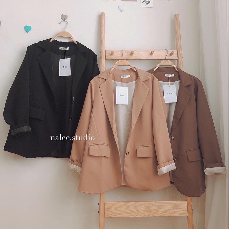 khoác Vest /Blazer 2 lớp hàng thiết kế vải đẹp màu Đen,Nâu,Nâu Nhạt