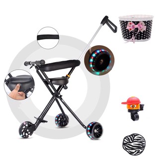 Xe đẩy 3 bánh gấp gọn- xe đẩy siêu thị - xe đẩy du lịch - màu đen- chât lượng