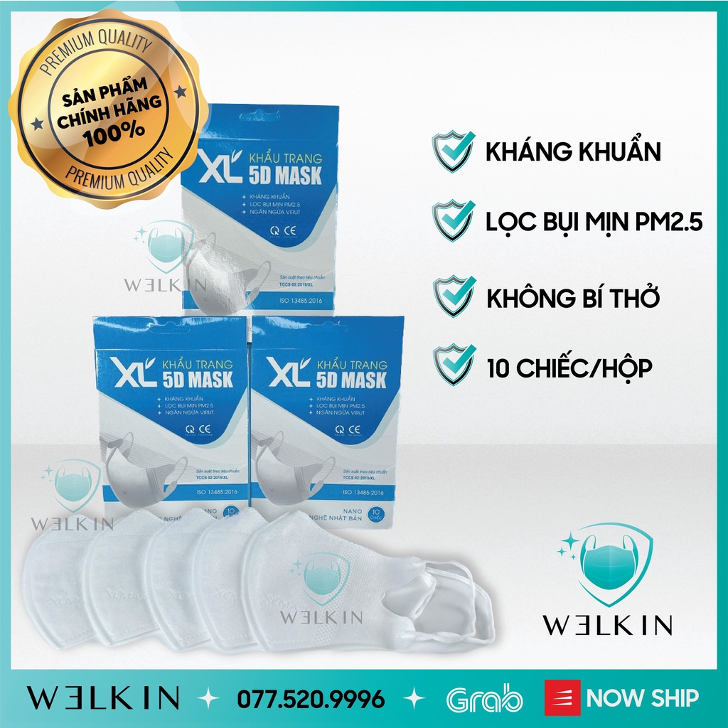 Hộp khẩu trang 5D mask Xuân Lai cao cấp 10 cái - 5D Mask