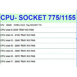CPU G 4400-TRAY KO FAN-THẾ HỆ 5 SK 1151.LIÊN HỆ TRƯỚC KHI ĐẶT HÀNG