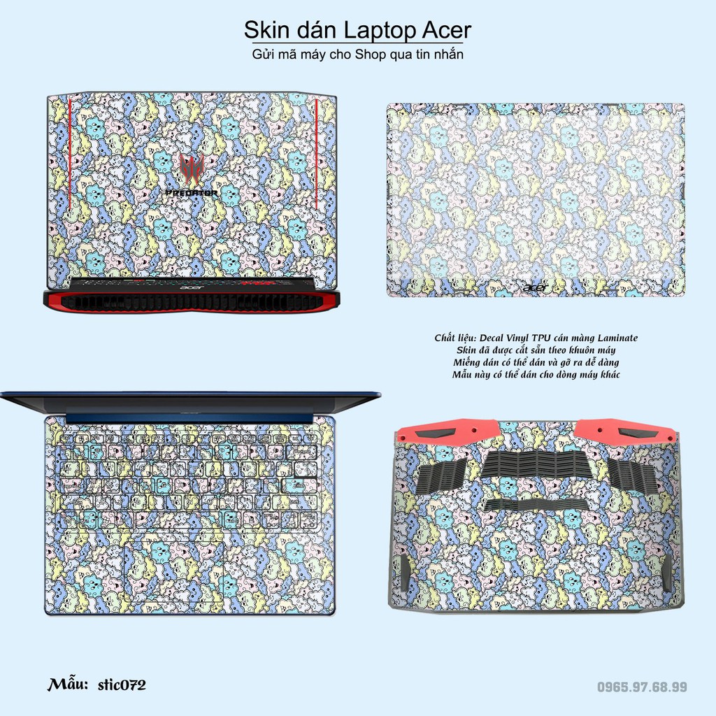 Skin dán Laptop Acer in hình Hoa văn sticker _nhiều mẫu 12 (inbox mã máy cho Shop)