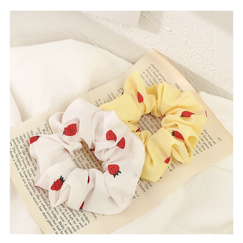 Dây buộc tóc scrunchies MALANO dây chun buộc tóc Hàn Quốc họa tiết cherry đáng yêu FAH-001260