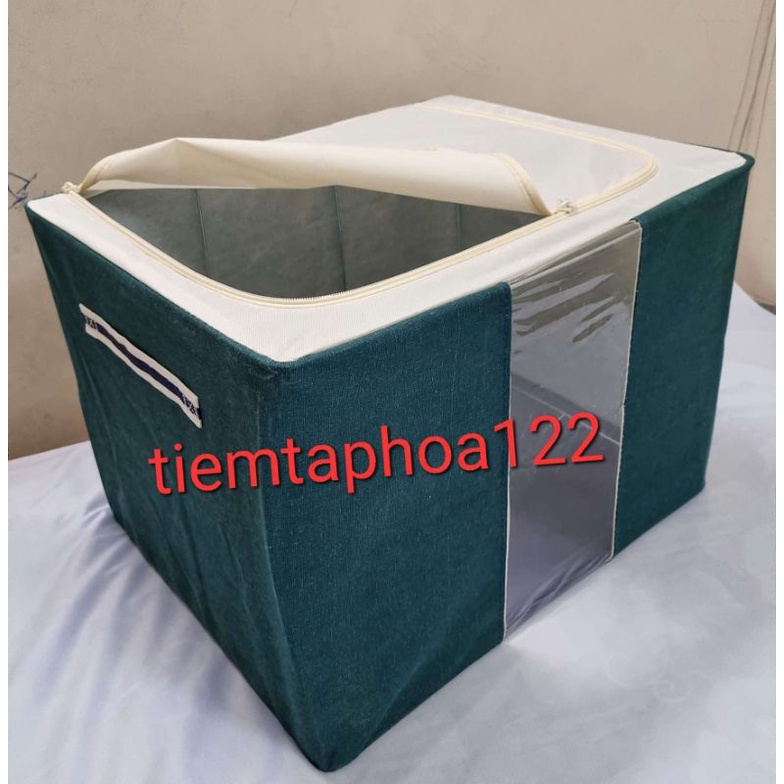 Thùng vải đựng đồ 50x40x33, 66L, tủ vải khung thép, hộp đựng quần áo, đồ chơi cho bé