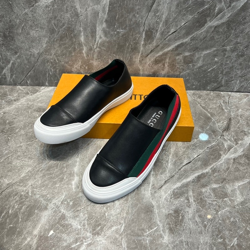Giày Slipon Nam G-C Đế Cao Su Cao Cấp - Giày Nam Sọc Đỏ