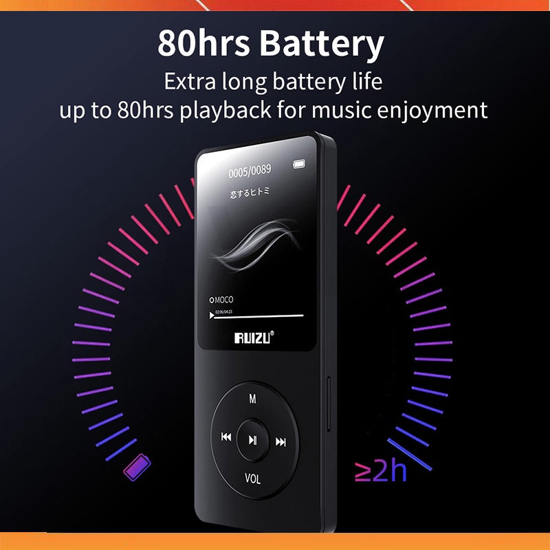 Ruizu X02 - Máy Nghe Nhạc Mp3 Giá Rẻ, Dung Lượng Lớn