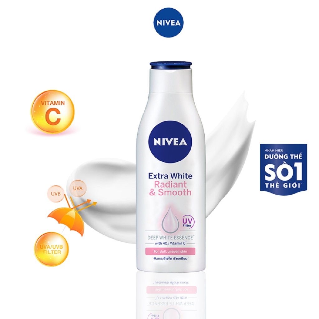 [Mã COSGLORIAT3 -8% đơn 250K] Sữa Dưỡng Thể NIVEA Dưỡng Da Trắng Mịn 250ml - 83805