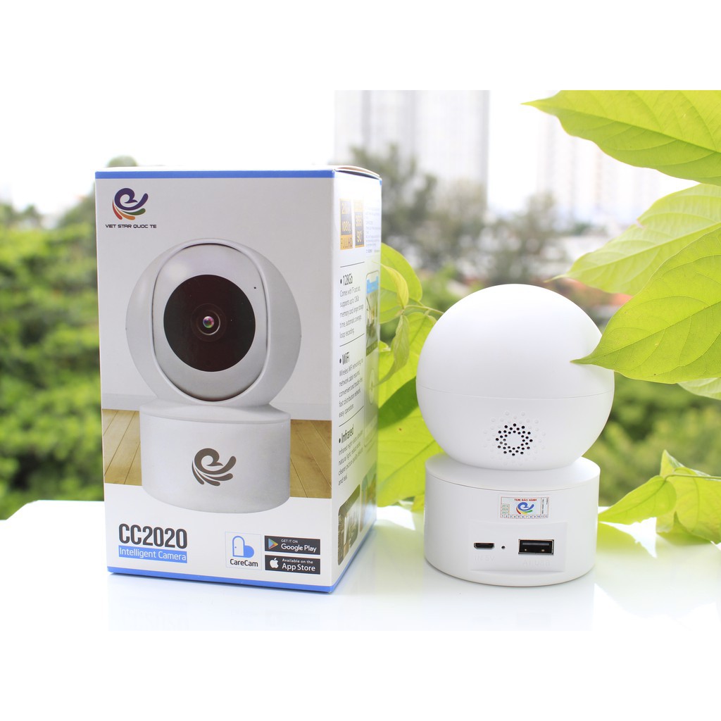 Camera Thông Minh Trong Nhà CareCam CC2020 - Xoay 360 - Báo Động Chống Trộm - Hàng Chính Hãng