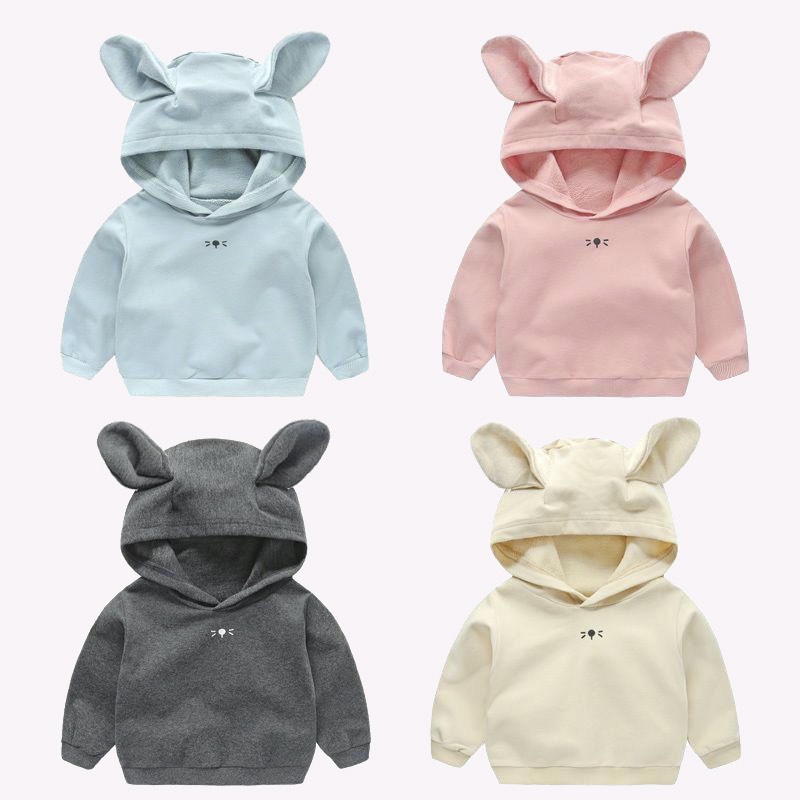 ÁO NỈ HOODIE MÈO CON CHO BÉ GÁI BÉ TRAI 7-17Kg