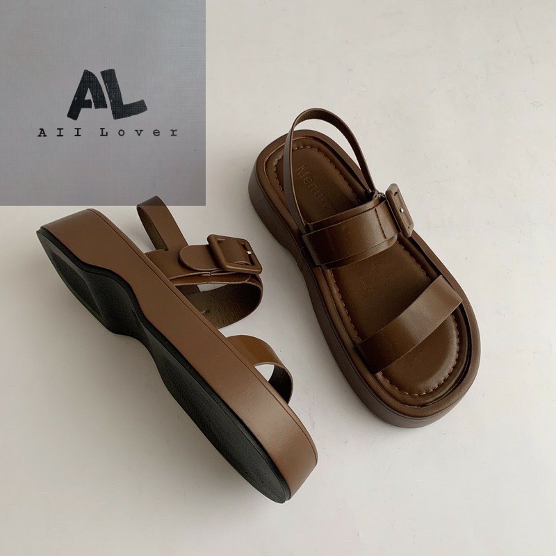 SANDAL NỮ ALI LOVER - GIÀY THỜI TRANG PHONG CÁCH XUỒNG QUAI TRƠN KHÓA VUÔNG ĐẾ BẰNG - AS220902