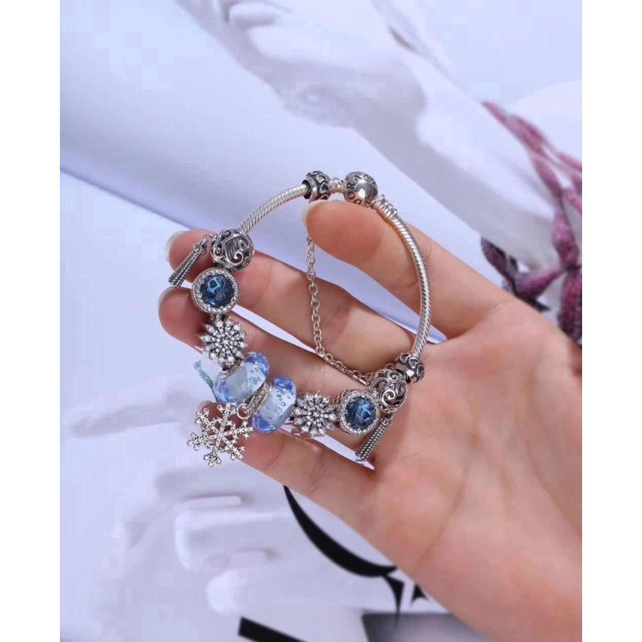 PANDORA Vòng tay mạ bạc 925 đính hạt hình rắn thời trang cho nữ AAs031 66