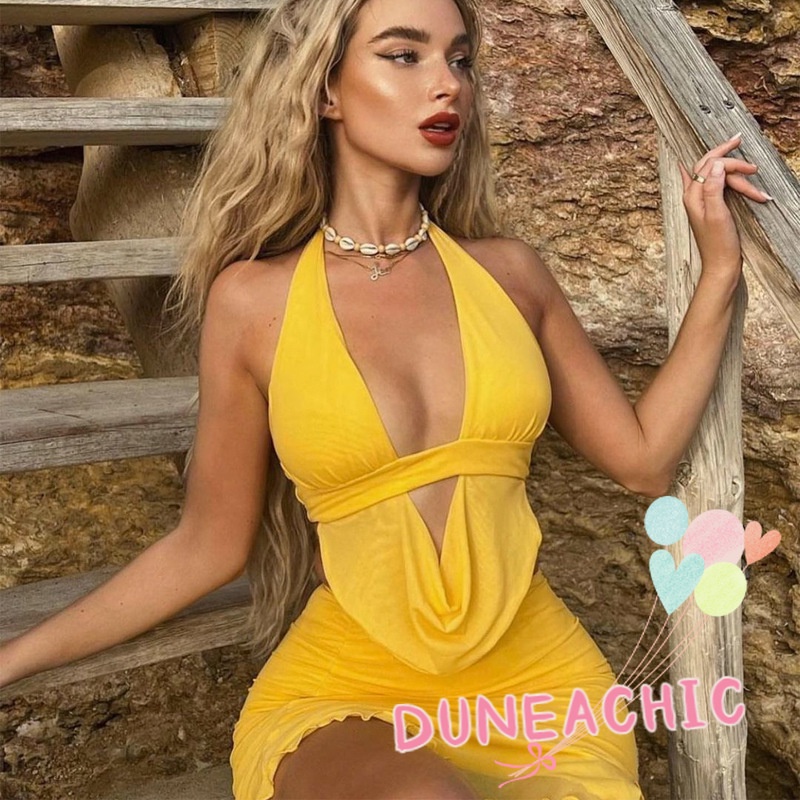 Bộ Áo Tank Top Cổ Chữ V Khoét Sâu + Chân Váy Lưng Cao Xẻ Tà Thời Trang Quyến Rũ Cho Nữ