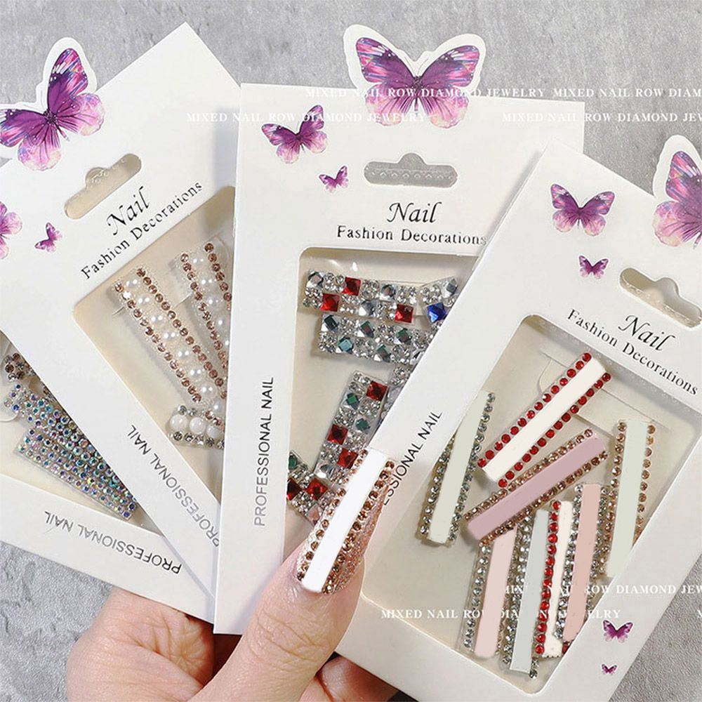 Sticker Dán Móng Tay Hình Chữ Cái Mới|Keo Dán Móng Giả Lấp Lánh|Kim Cương Đầy Màu Sắc Nóng Bỏng