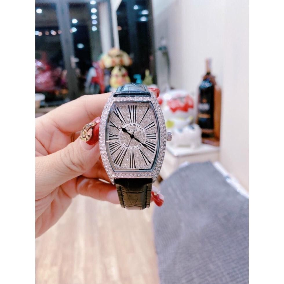 (Franck muller) Đồng hồ nữ Franck Muller dây da mặt số la mã hot