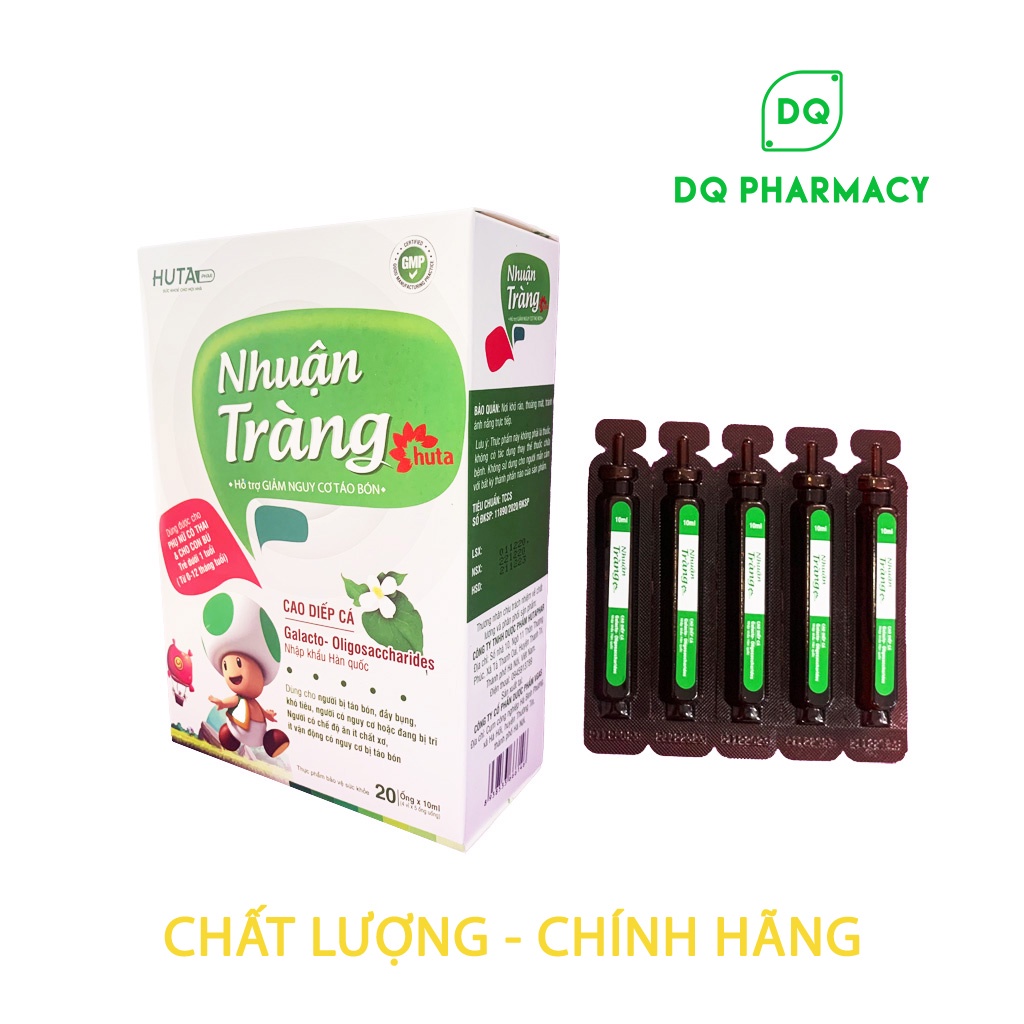 Nhuận tràng Huta, bổ sung chất xơ cho người táo bón, đầy bụng, khó tiêu hộp 20 ống 10ml