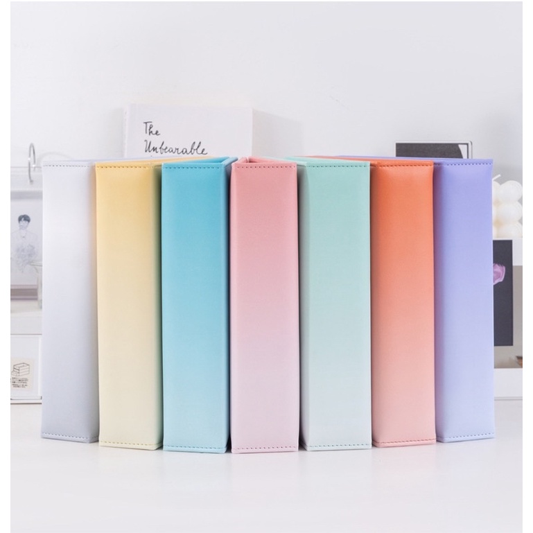 [CÓ SẴN] Binder A5 bìa da gradient kèm 50 sheet 4 ô