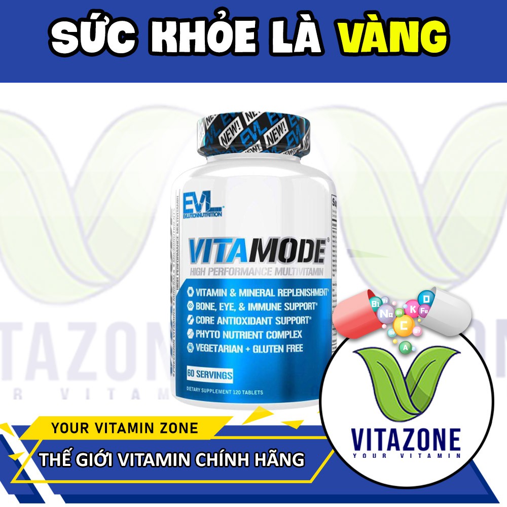 EVL Vita Mode, viên uống bổ sung Vitamin Khoáng chất, tăng cường sức khỏe, chiết xuất từ thực vật,120 viên