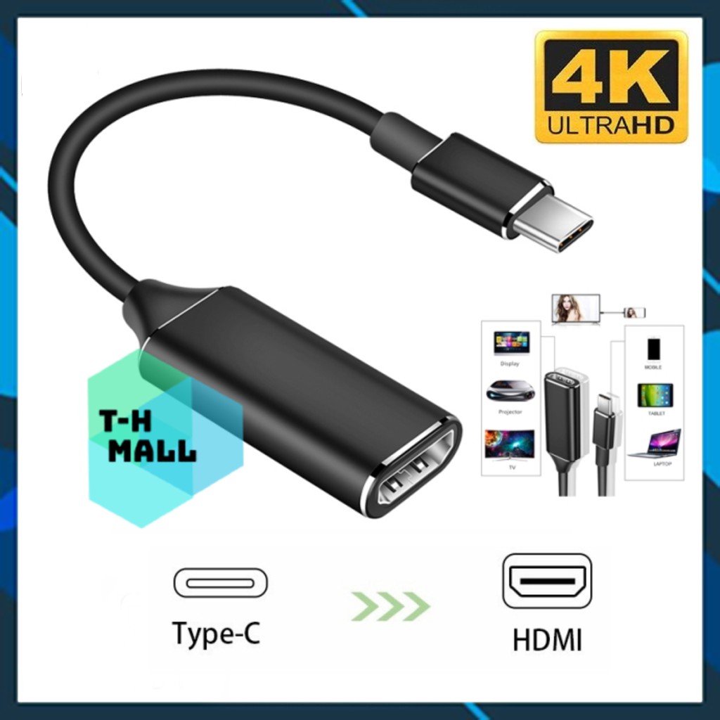 Đầu Chuyển Đổi USB Type C Sang HDMI 4K, Bộ Chia Cáp Cho Điện Thoại Di Động