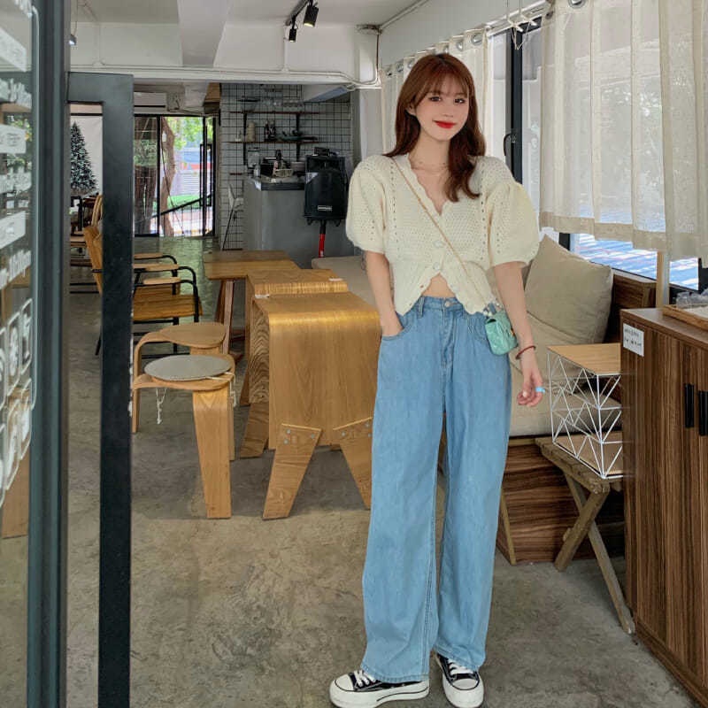 Áo Nữ Tay Ngắn Cổ Chữ V Thời Trang Phong Cách Hàn Quốc