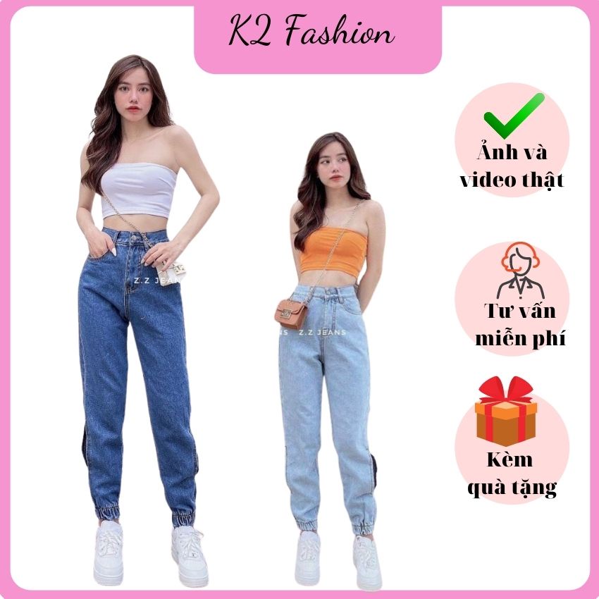 Quần Jeans Nữ Lưng Cao Bo Ống Cao Cấp, Quần Bò Nữ Baggy Cạp Cao Bo Chuông mẫu mới, Chất Vải Đẹp, Không Bai Xù