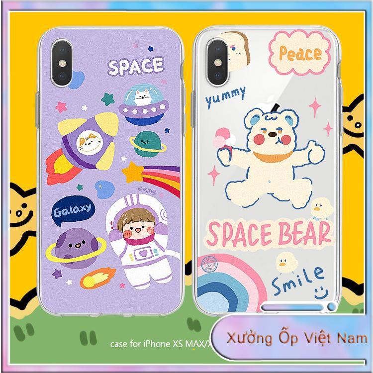Ốp điện thoại TPU Gấu Space 6 6S 6Plus 6S Plus 7 8 7Plus 8Plus X XSMax 11 ProMax XR - Xưởng Ốp Việt Nam M803