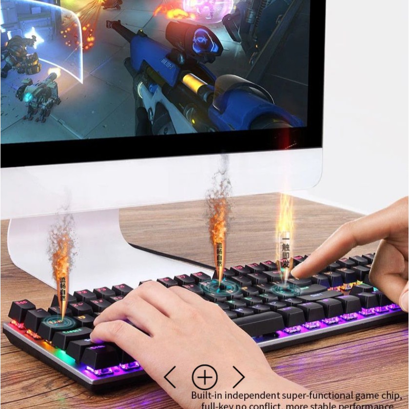 Bàn phím cơ LED chơi game Forev Q 302 18 chế độ LED, chơi game, văn phòng chính hãng - Bàn phím cơ giá rẻ