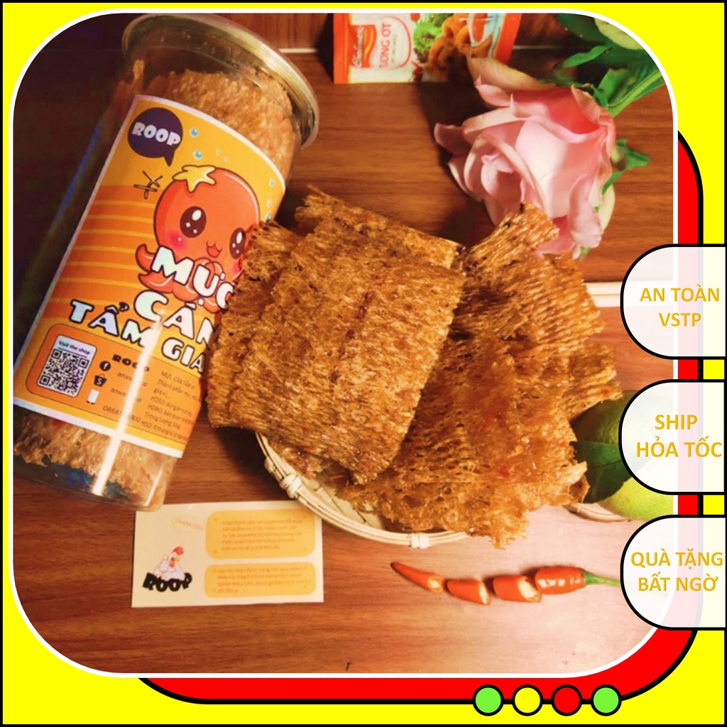 Mực cán tẩm gia vị 300g đồ ăn vặt Hà Nội Roop vừa ngon vừa rẻ