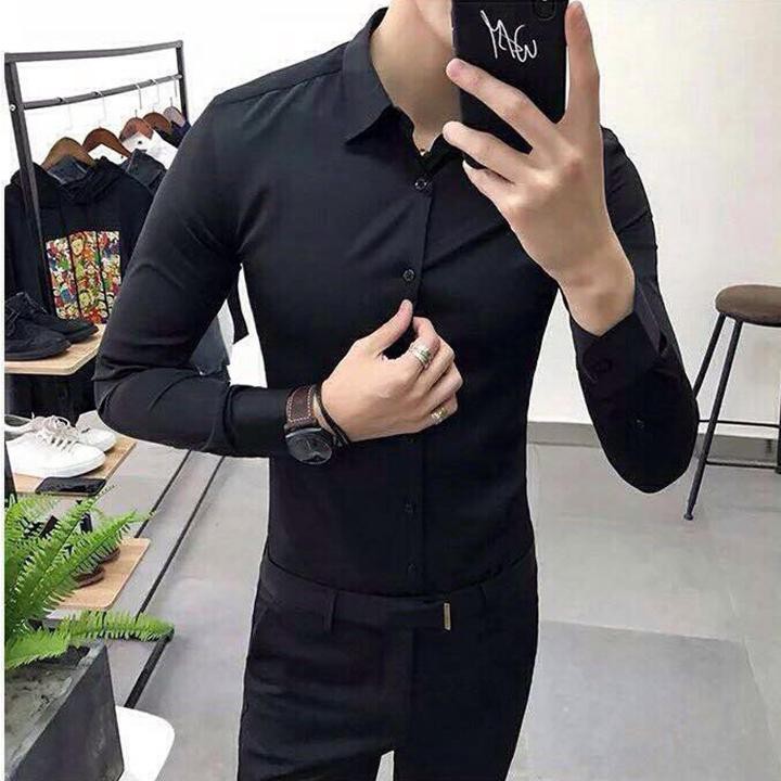 Áo sơ mi nam nữ dài tay unisex sơ mi trắng form rộng vải lụa thái chống bai xù | BigBuy360 - bigbuy360.vn