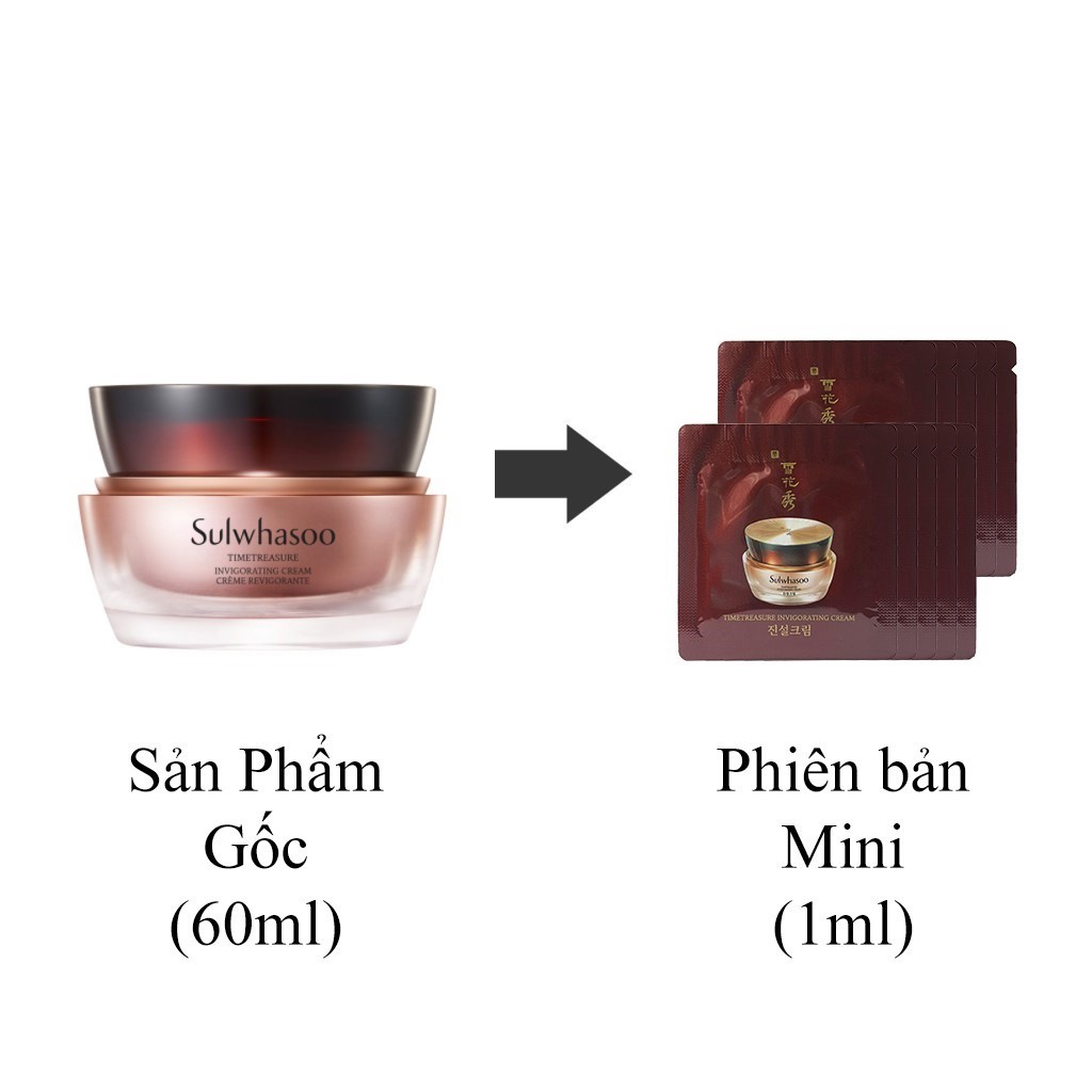 Combo 10 Gói Kem Dưỡng Thông Đỏ Sulwhasoo Timetreasure Invigorating Cream 1ml - Trẻ Hóa, Trắng Da Và Chống Lão Hóa