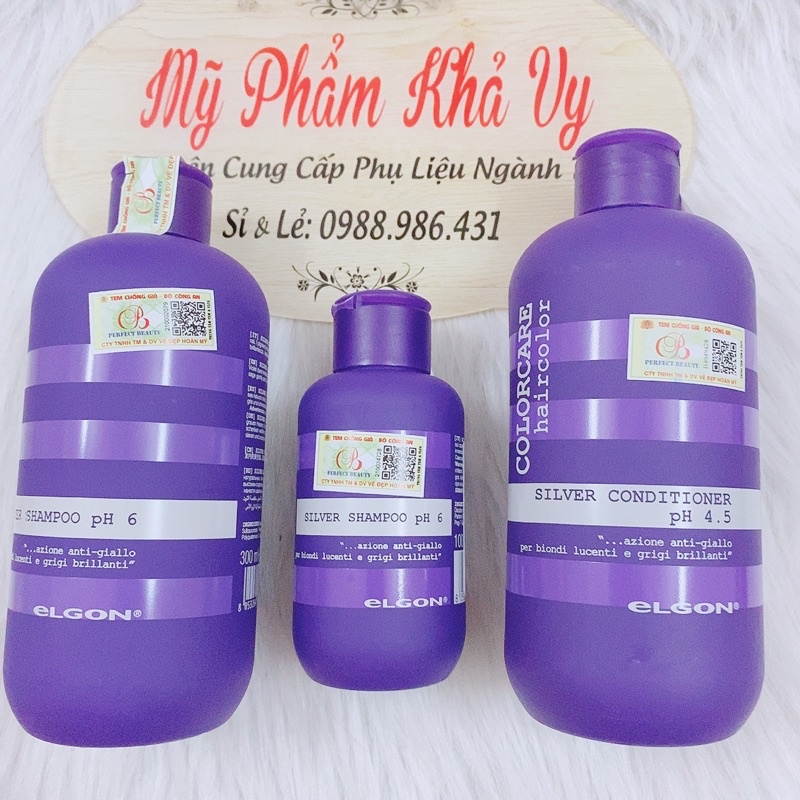 Dầu Gội Tím Khử Vàng ELGON SILVER SHAMPOO 100ml