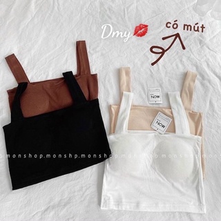 Áo crotop hai dây đệm ngực nhiều màu, Áo bra bản hai dây to