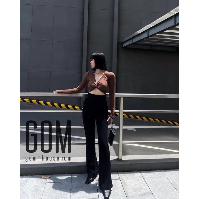 Áo xoắn trước dài tay