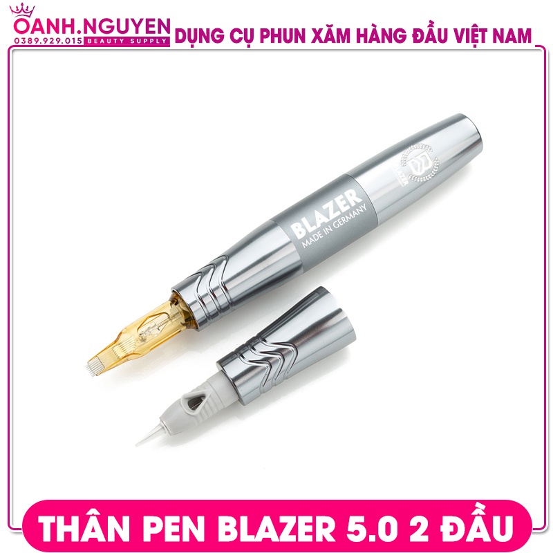 Máy Xăm Pen 5.0 BLAZER 2 Đầu/ Nguồn LED 7 Màu