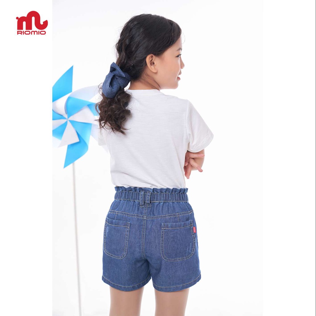 Quần jean short cho bé gái 3-11 tuổi (15-40kg) RIOMIO sooc bò 100% cotton sợi coolmax thoáng mát - RO210
