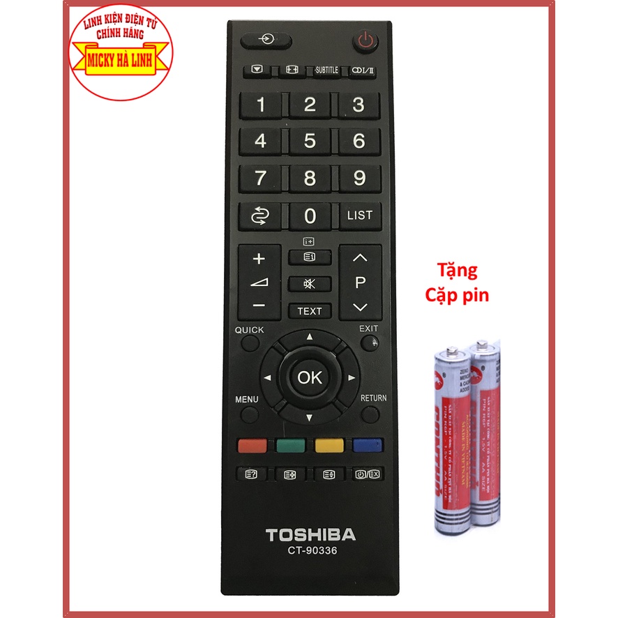 Điều khiển Remote TOSHIBA 2 mẫu Trắng Đen I Hình [Tặng kèm Cặp Pin]