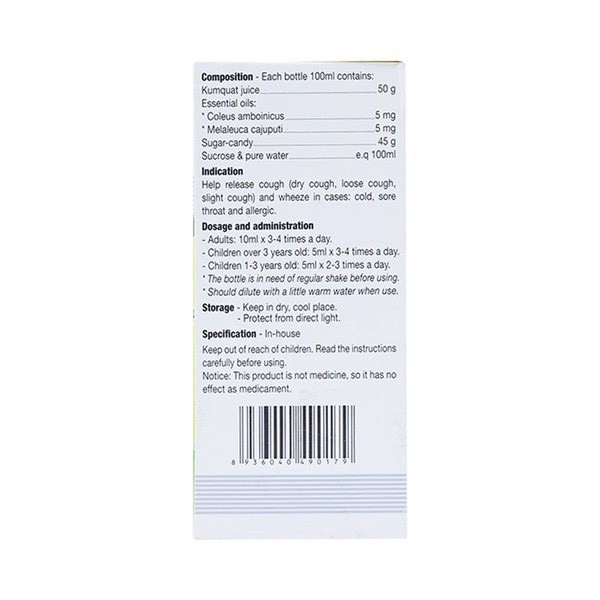 Codatux Syrup  - Giúp Giảm Ho & Viêm Họng - Victory Pharmacy