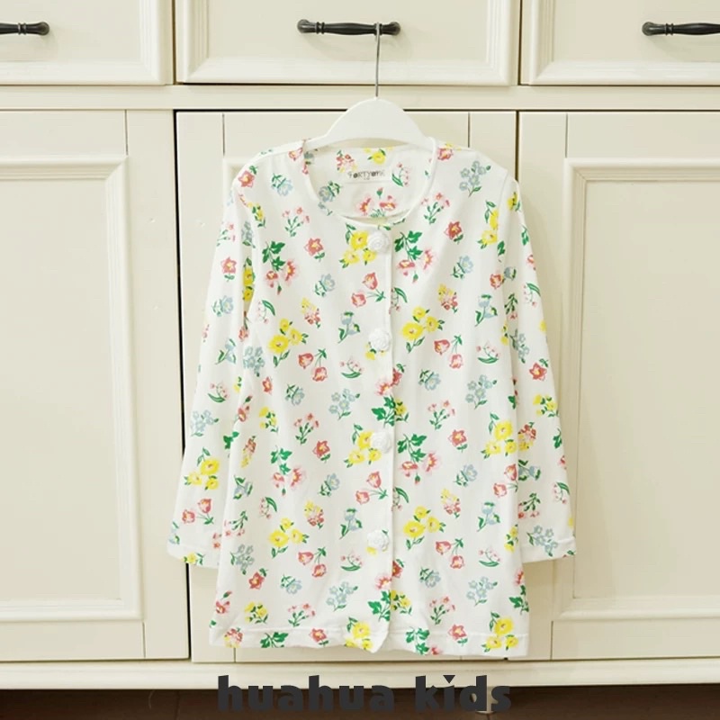 Váy dài tay bé gái Fortyore 5-8 tuổi  Áo váy cotton mềm xuất Nhật 0622