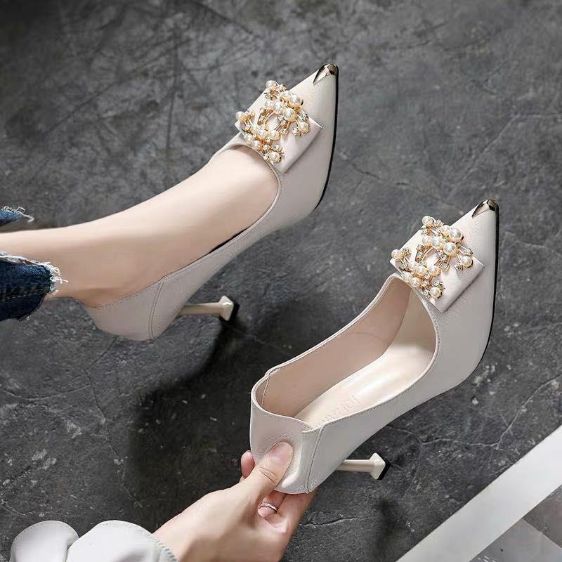 Giày cao gót da mềm thời trang công sở dành cho nữ 2021