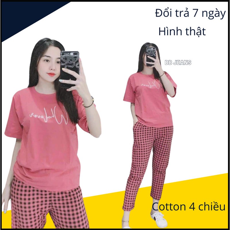 [KÈM ẢNH VIDEO THẬT] Đồ bộ nữ bigsize set đồ bộ nữ dễ thương cotton 4 chiều chất tốt 3WWW tại Panda Store