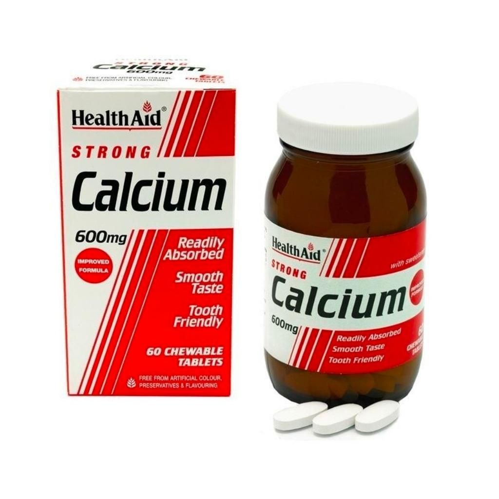 Viên Uống Canxi HealthAid Calcium 600mg Giúp Tăng Chiều Cao Cho Trẻ &amp; Phòng Ngừa Loãng Xương Ở Người Lớn (Hộp 60 Viên)
