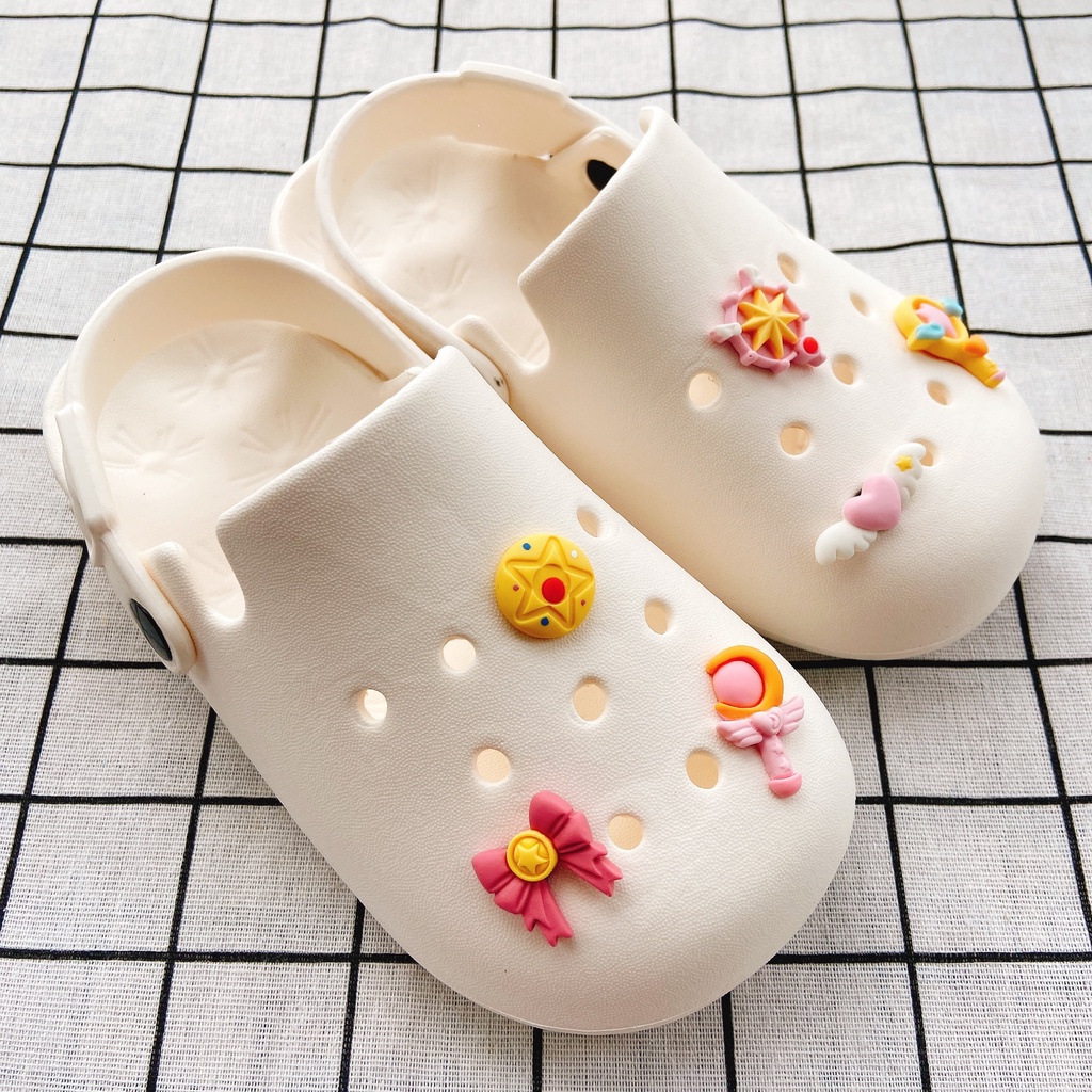 Sticker crocs Shoe Decoration for crocs đế caoBộ 6 Phụ Kiện Nút Khóa Giày Hình Thủy Thủ Mặt Trăng DIY Thời Trang#Loạt Phim Hoạt Hình