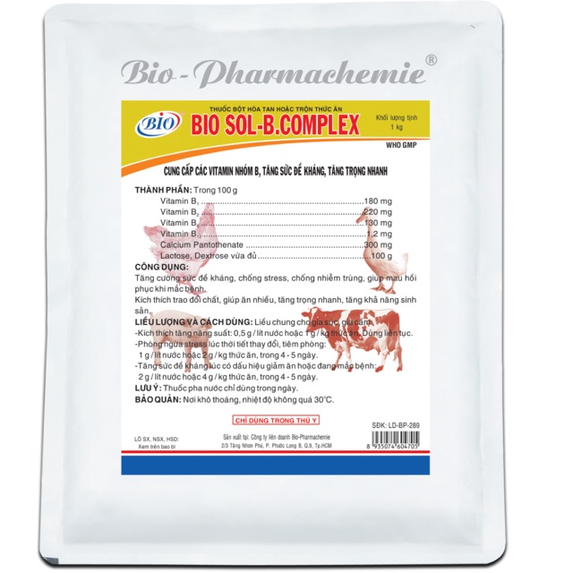 BIO SOL B COMPLEX tăng đề kháng, tăng trọng nhanh.