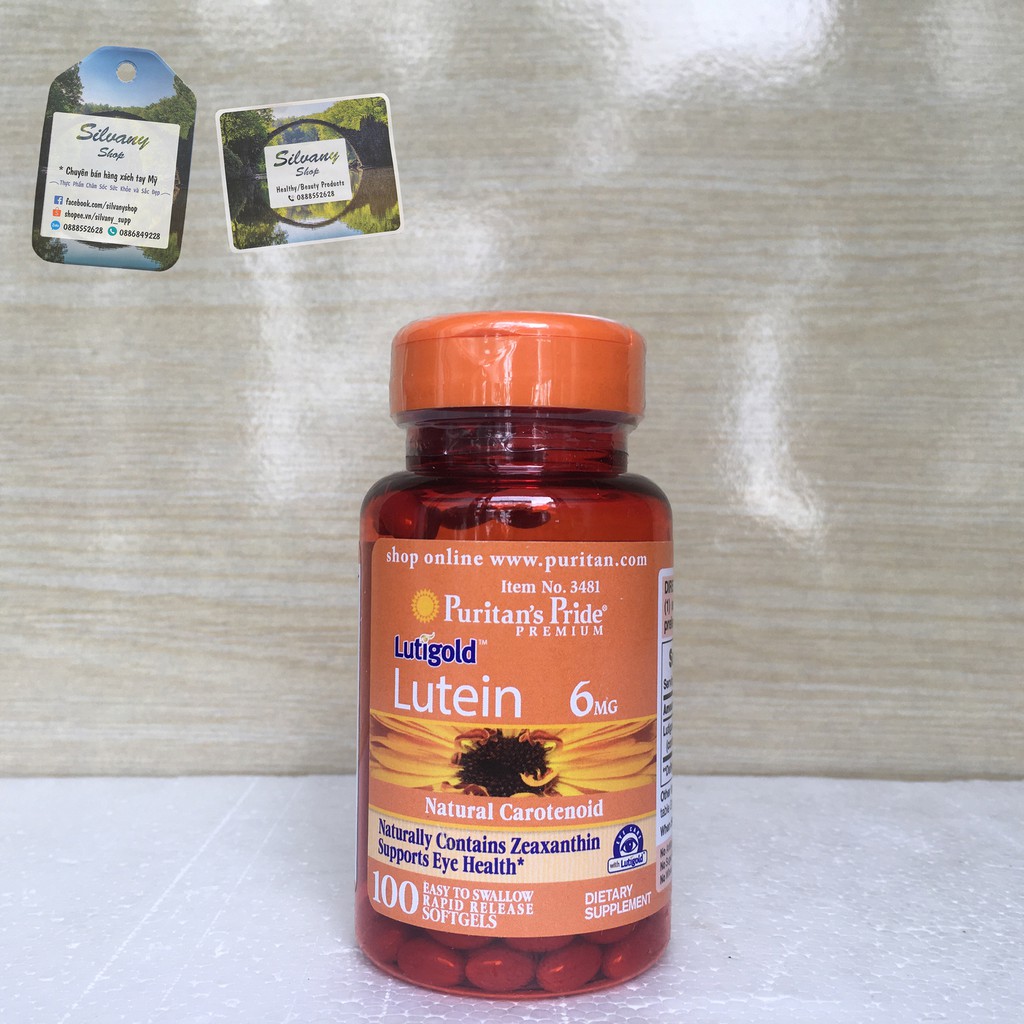 [Date 2022] Viên uống Lutein 6mg Puritan's Pride - Bổ Mắt, Tăng Cường Thị Lực – 100 Viên | Thế Giới Skin Care