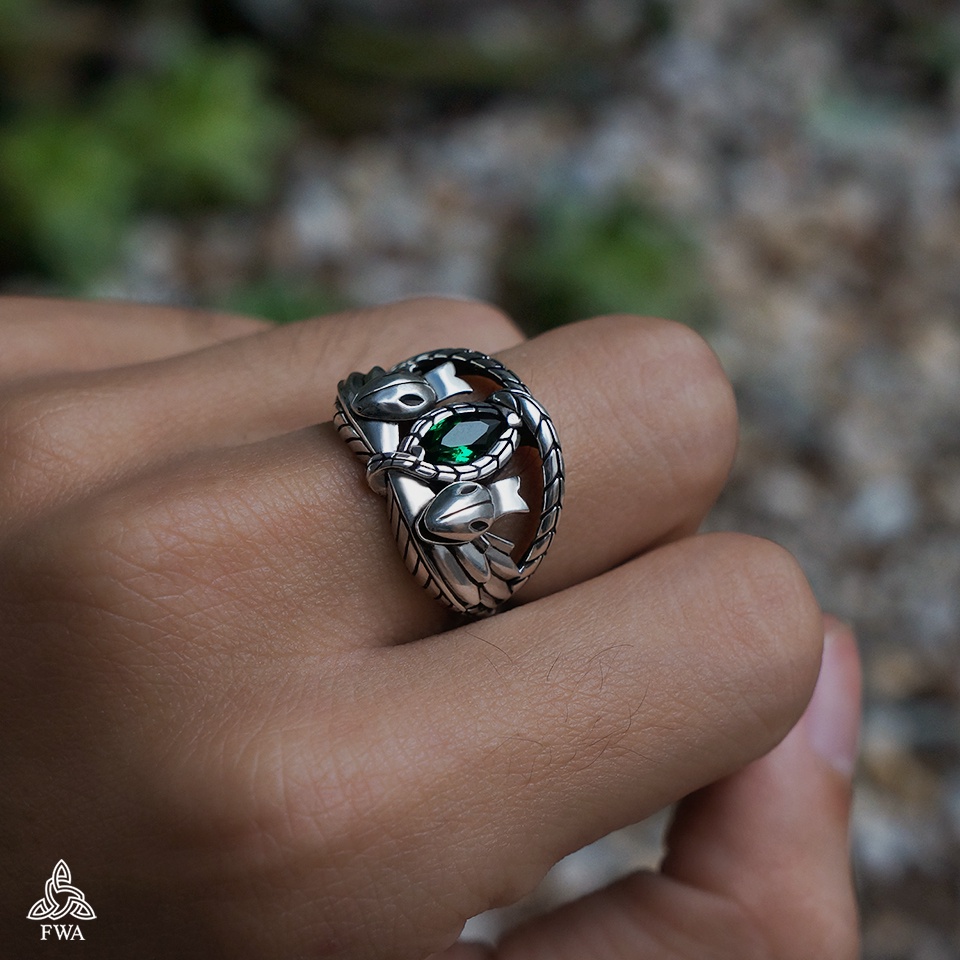 Nhẫn bạc nam FWA Ring of Barahir - Chúa tể chiếc Nhẫn