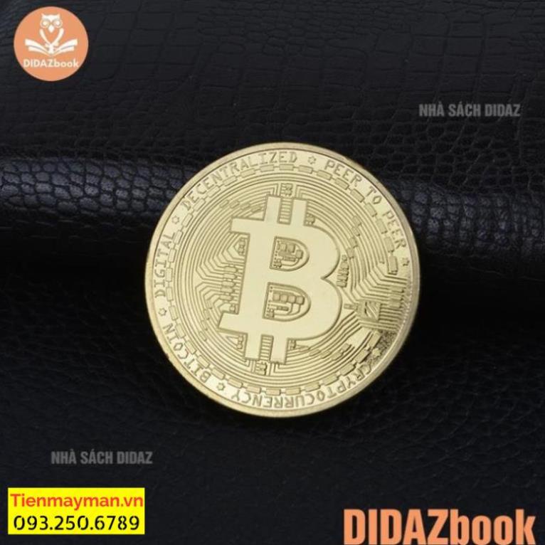 Giá sock lấy tương tác Đồng xu bitcoin mạ vàng 24k may mắn, quà lưu niệm, quà tặng + Hộp đựng