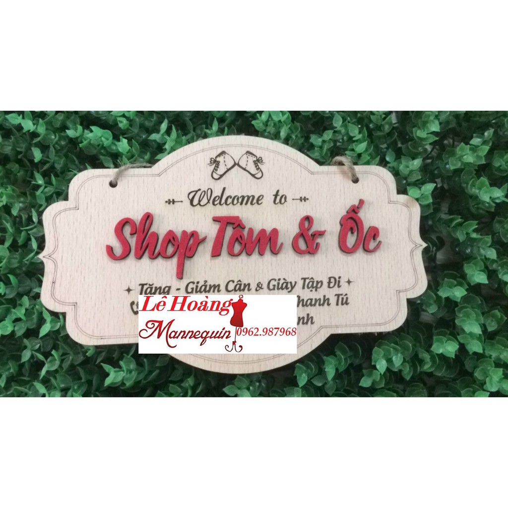 Bảng Gỗ Hàng Đặt TÊN SHOP Thương Hiệu Riêng 16x26Cm