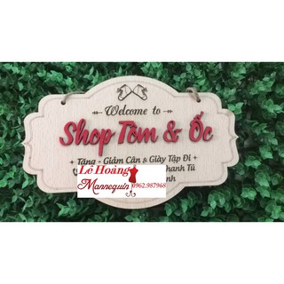 Bảng Gỗ Hàng Đặt TÊN SHOP Thương Hiệu Riêng 16x26Cm