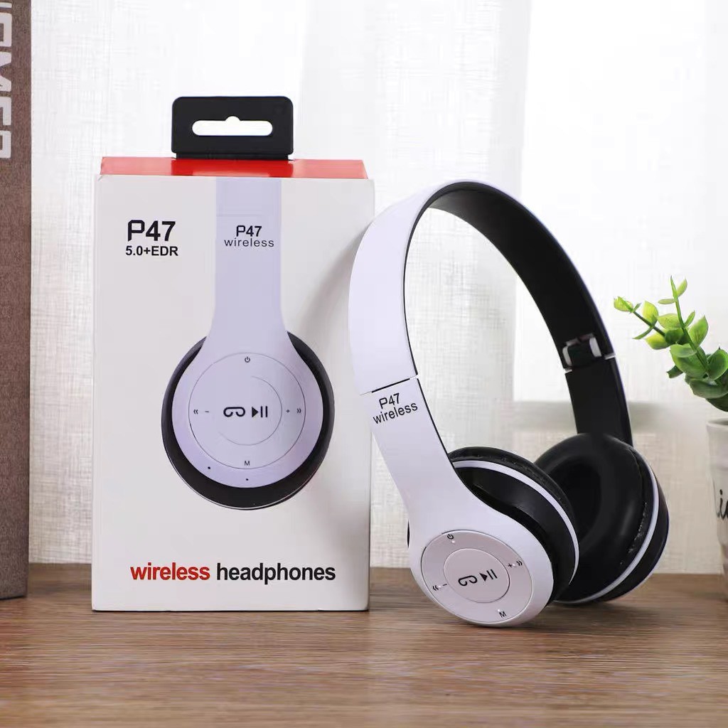 Tai Nghe Bluetooth P47 Tai Mèo P47M Tai Mèo Dễ Thương headphone Có Mic, thẻ nhớ, Âm Bass Mạnh