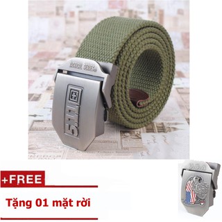 Nịt lưng phong cách lính mặt 511 + tặng 01 mặt rời