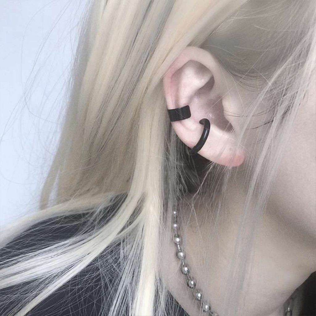 Combo 3 bông tai kẹp dắt lên vành tai không cần bấm lỗ tai phụ kiện trang sức unisex style hàn quốc - nami house